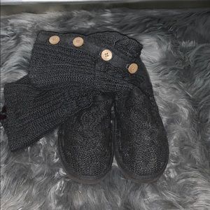 Grey button up UGG boots